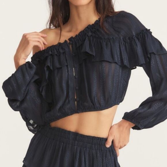 LOVESHACKFANCY gothic romance ruffle top - Picture 2 of 10